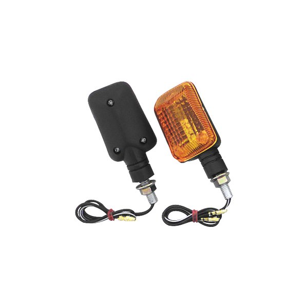 BikeMaster® - Mini Stalk Black Marker Light Kit with Amber Lenses