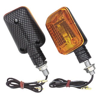 BikeMaster® - Mini Stalk Carbon Marker Light Kit with Amber Lenses