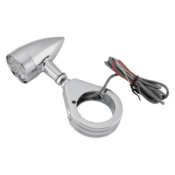 Biker's Choice® - Mini Chrome Aluminum LED Turn Signals with Clamp Kit
