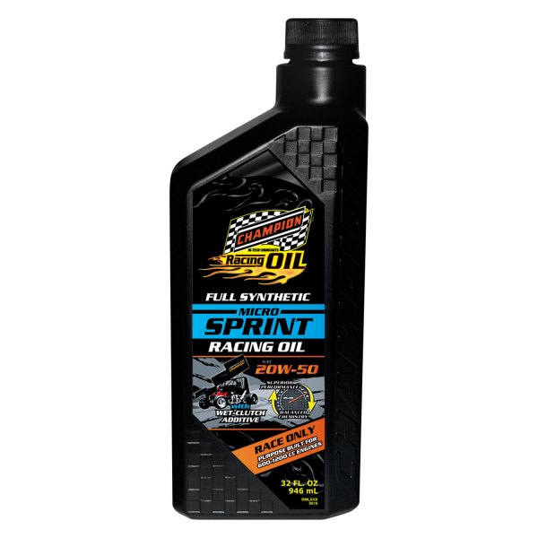 Champion Brands® - SAE 20W-50 Synthetic Micro Sprint Racing Motor Oil, 1 Quart