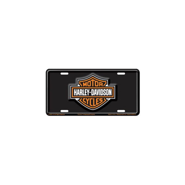 Chroma® - Harley-Davidson Style Aluminum Black License Plate with Bar and Shield