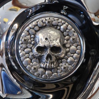 Seven Deadly Sins derby cover in polished aluminum DCSP-1 Harley Twin Cam