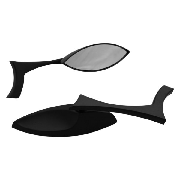 CIPA® - Left/Right Teardrop Motorcycle Black Mirror Set