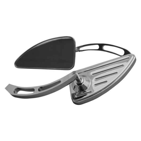 CIPA® - Left/Right Quarter Moon Motorcycle Chrome Mirror Set