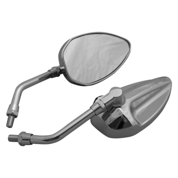 CIPA® - Left/Right Economy Motorcycle Chrome Mirror Set