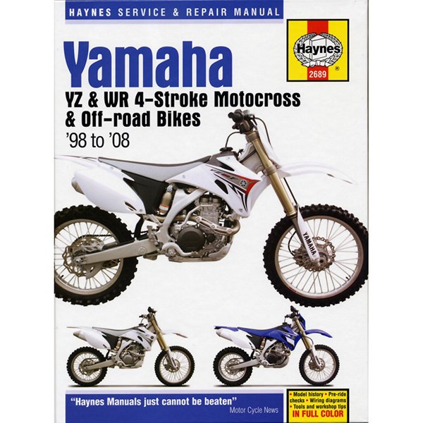 Clymer® - Haynes Manual™ Yamaha YZ & WR 4-Stroke Motocross & Off-Road Bike 1998-2008 Owner's Workshop Manual