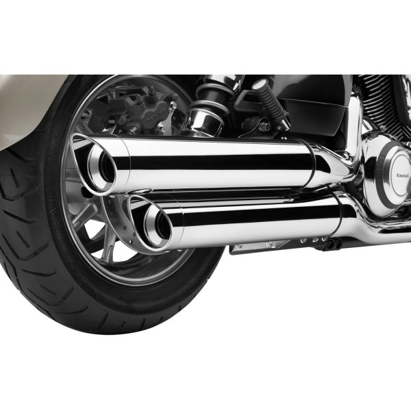 Cobra USA® - Machined Aluminum Slip-On Muffler with Scalloped Tip On Vehicle