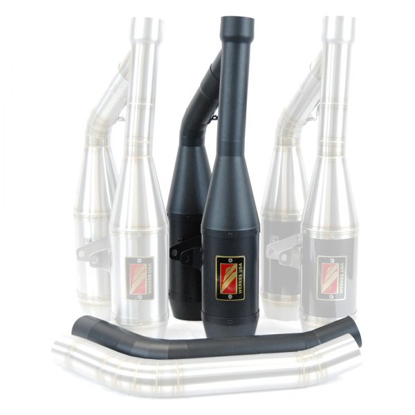 Competition Werkes® - Full Black Velvet Dual Black Velvet Slip-On Mufflers with Fender Eliminator and Tail Light Kit