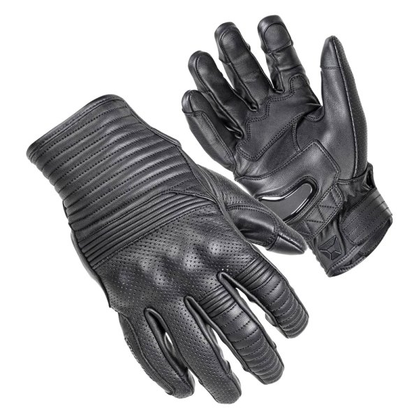 Cortech® - "The Bully" Short Cuff Leather Gloves (Small, Black)