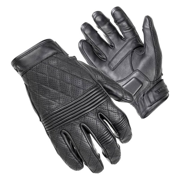 Cortech® - "The Scrapper" Short Cuff Leather Gloves (Medium, Black)