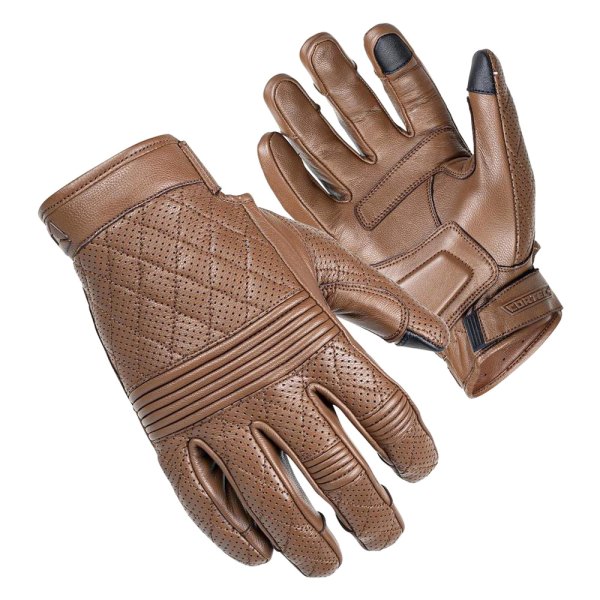 Cortech® - "The Scrapper" Short Cuff Leather Gloves (Small, Brown)