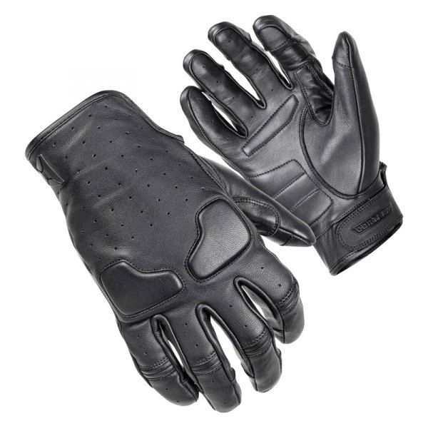 Cortech® - "The Slacker" Short Cuff Leather Gloves (Medium, Black)