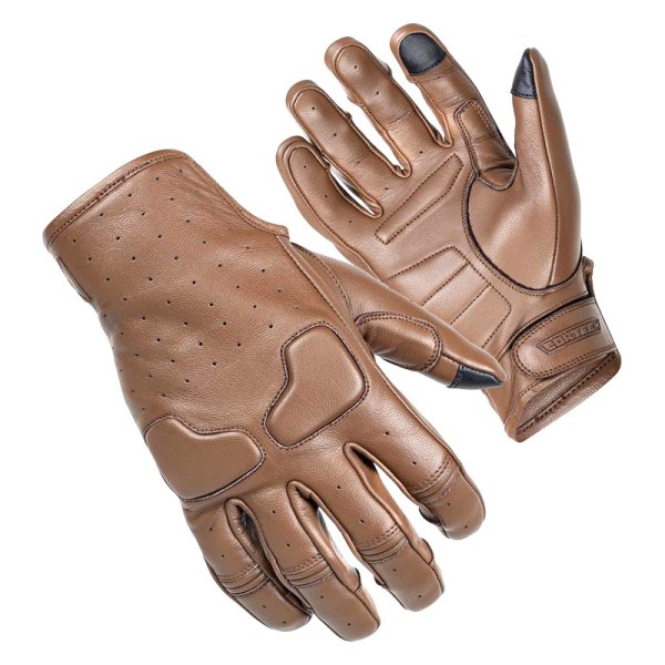 Cortech® - "The Slacker" Short Cuff Leather Gloves (X-Small, Brown)