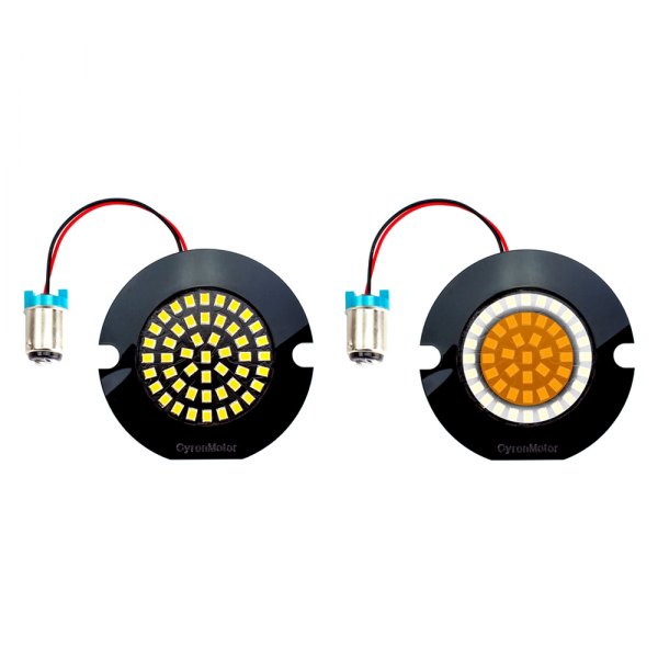 Cyron® - Flat Style 1157 Wide View White Front LED Turn Signal Inserts
