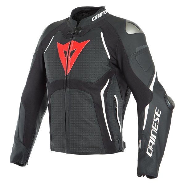 Dainese® - Tuono D-Air Perforated Leather Jacket (54, Black Matte/Black Matte/White)