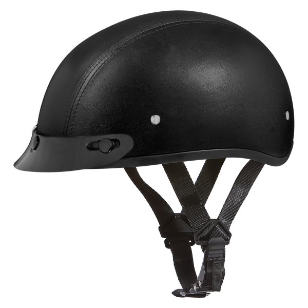 Daytona Helmets® - Skull Cap Leather Covered Half Shell Helmet with Visor