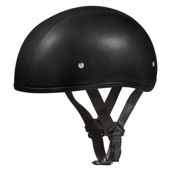 Daytona Helmets® - Skull Cap Naked Leather Covered Half Shell Helmet