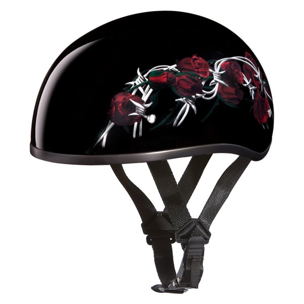 Daytona Helmets® - Skull Cap Barbed Roses Half Shell Helmet