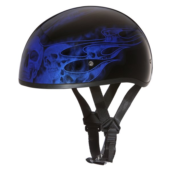 Daytona Helmets® - Skull Cap Skull Flames Half Shell Helmet