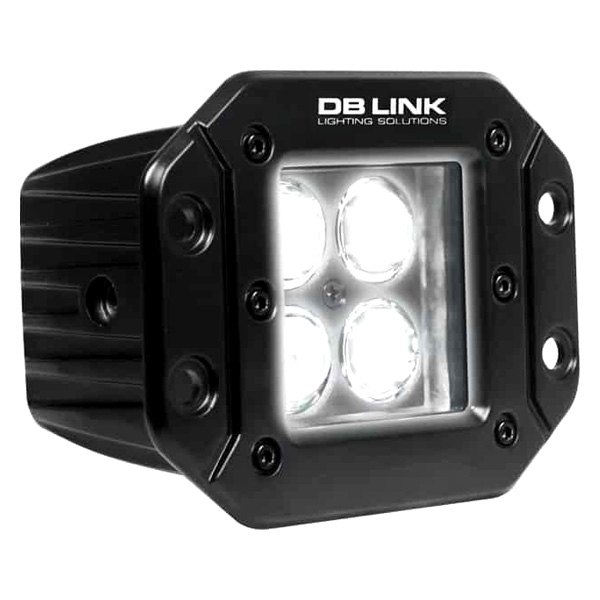 db Link® - Flush Mount 4" Square Driving Beam RGB LED Lights, with Brake Light Function
