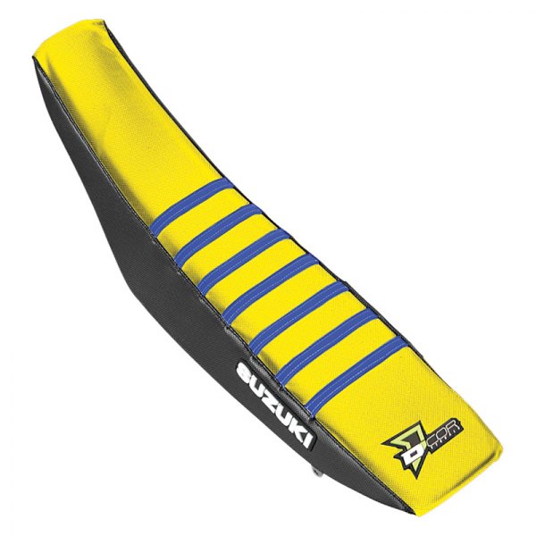 D'cor Visuals® - Factory Reinforced Black/Yellow with Blue Ribs Seat Cover
