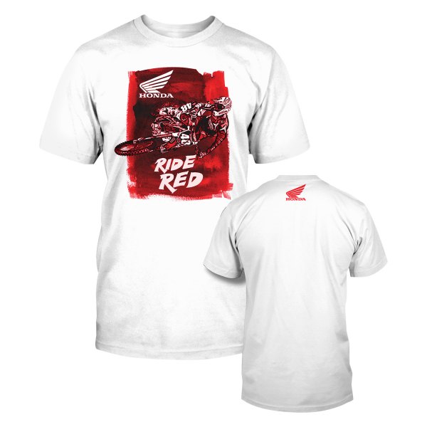 D'cor Visuals® - Let's Moto Honda Men's T-Shirt (Medium, White)