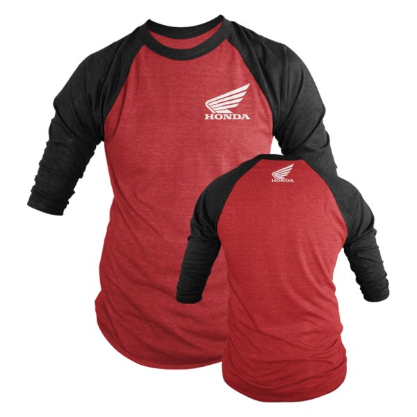 D'cor Visuals® - OEM Honda Men's Long Sleeve T-Shirt (Large, Red/Gray)