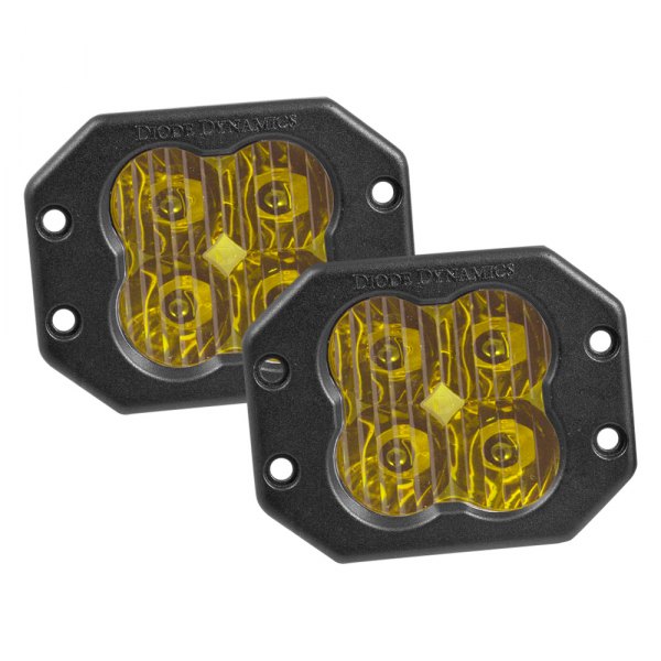 Diode Dynamics® - Stage Sport Series Flush Mount 3" 2x14.5W Driving Beam Yellow LED Lights