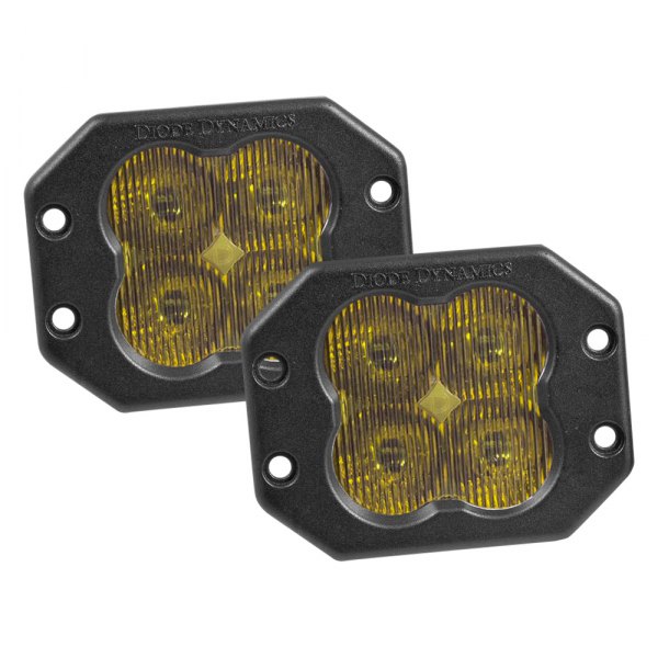 Diode Dynamics® - Stage Sport Series SAE Flush Mount 3" 2x14.5W Fog Beam Yellow LED Lights