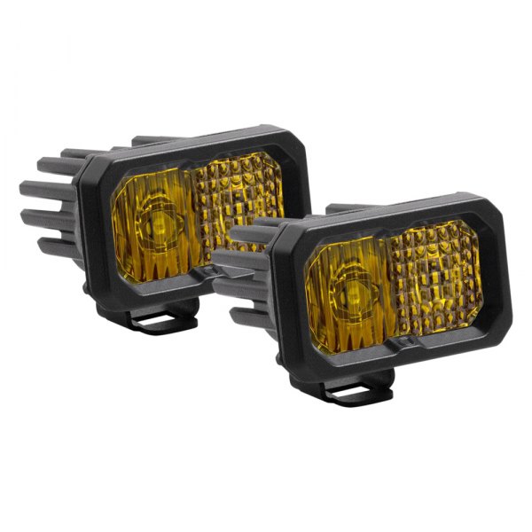 Diode Dynamics® - Stage Sport Standard Series 2" 2x7.7W Combo Beam Yellow LED Lights, With Amber Backlight