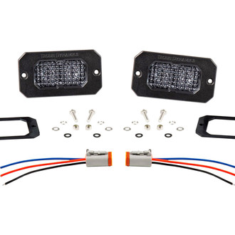 Diode Dynamics® DD6428P - Stage Sport Standard Series Flush Mount 2" 2x7.7W Flood Beam LED Lights, With Red Backlight