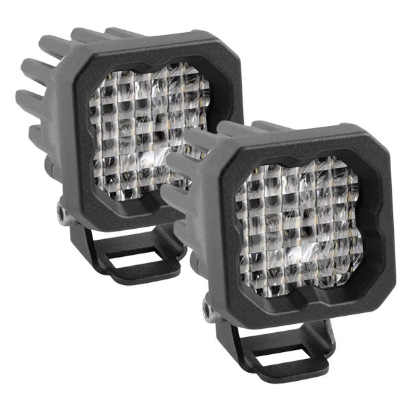 Diode Dynamics® - Stage Series C1 Pro Standard 2" 2x19W Square Wide Beam LED Lights, With White Backlight