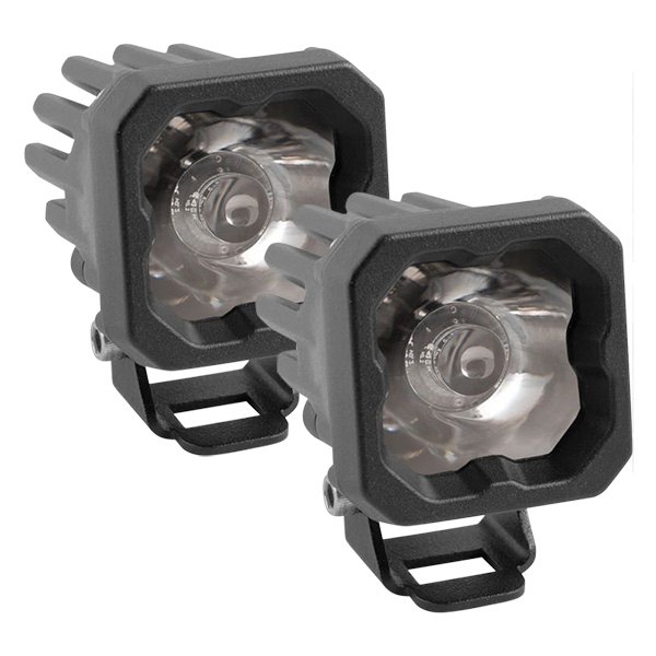 Diode Dynamics® - Stage Series C1 Pro Standard 2" 2x19W Square Spot Beam LED Lights, With White Backlight