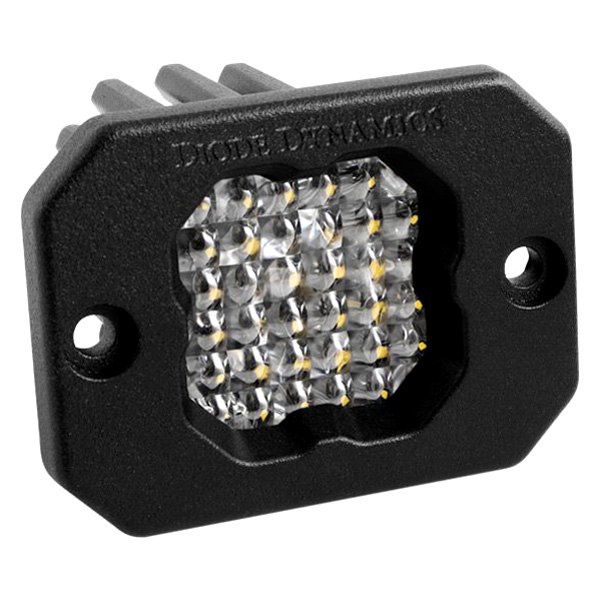 Diode Dynamics® - Stage Series C1 Pro Flush Mount 3" 19W Square Flood Beam LED Light, With White Backlight