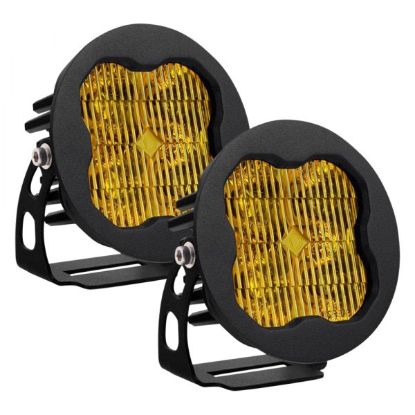 Diode Dynamics® - Stage Max Series SAE 3" 2x38.5W Round Fog Beam Yellow LED Lights