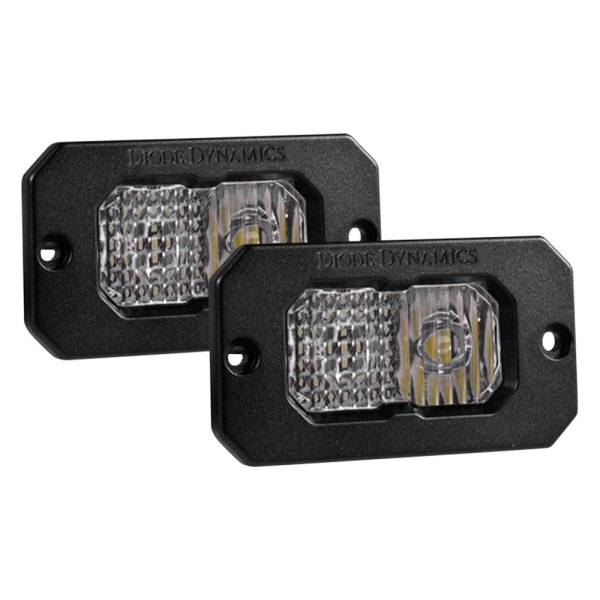 Diode Dynamics® - Stage Pro Series Flush Mount 2" 2x25.6W Combo Beam LED Lights, With White Backlight