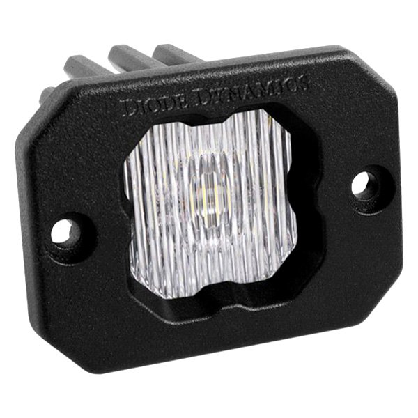 Diode Dynamics® - Stage Series C1 SAE/DOT Flush Mount 3" 20W Square Fog Beam LED Light, With Amber Backlight
