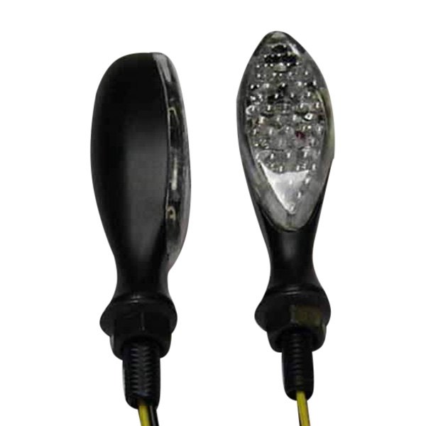 DMP® - Black Oval LED Turn Signal Lights with Clear Lenses