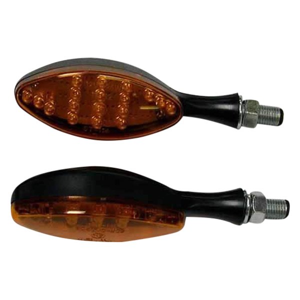 DMP® - Large Black Oval LED Turn Signal Lights with Amber Lenses