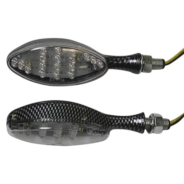DMP® - Large Carbon Oval LED Turn Signal Lights with Clear Lenses
