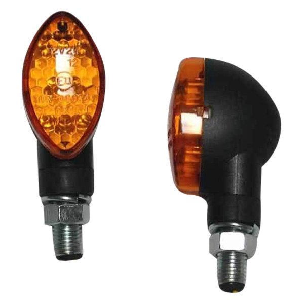 DMP® - Black Oval LED Turn Signal Lights with Amber Lenses