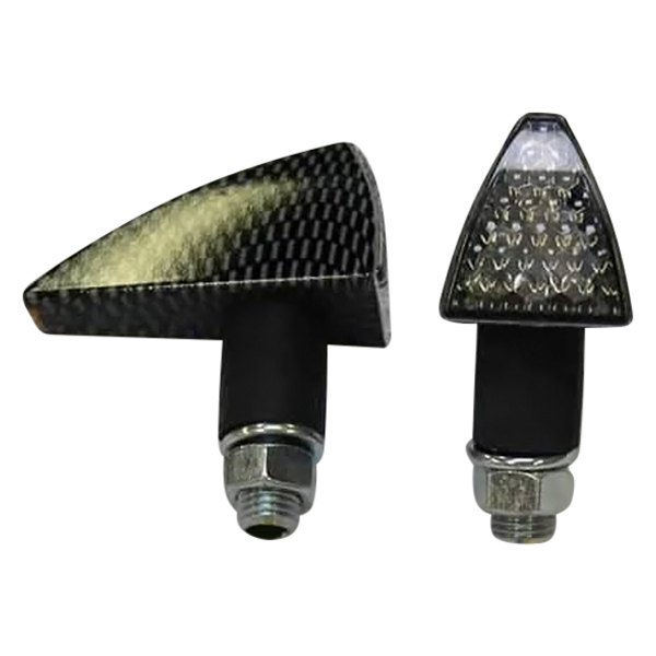 DMP® - Black Fuses Stalk Mount LED Turn Signal Lights with Clear Lenses