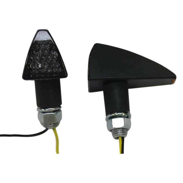 DMP® - Black Fuses Stalk Mount LED Turn Signal Lights with Smoke Lenses