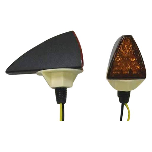 DMP® - Black Fuses Panel Mount LED Turn Signal Lights with Amber Lenses