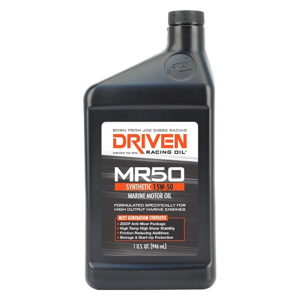 Driven Racing Oil® - MR50 Marine High Performance SAE 15W-50 Synthetic Motor Oil, 1 Quart