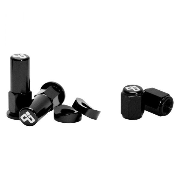 Dubya USA® - Black Rim Lock Nut with Valve Cap Kit