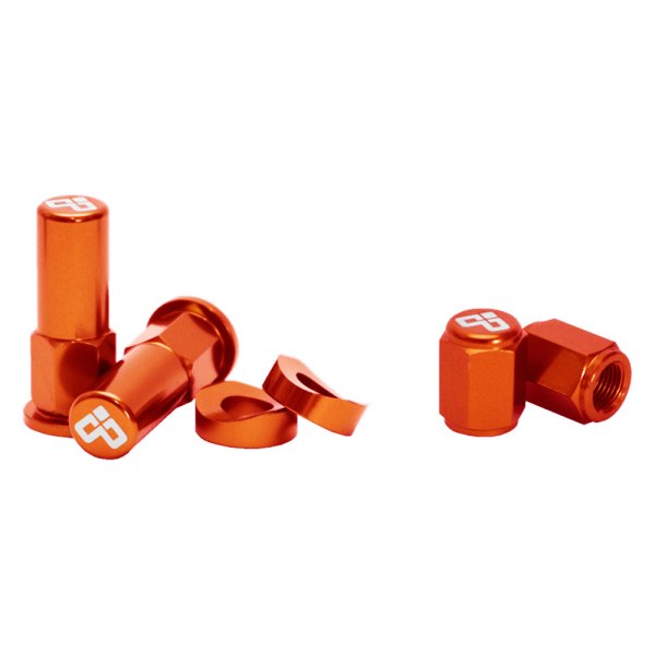 Dubya USA® - Orange Rim Lock Nut with Valve Cap Kit