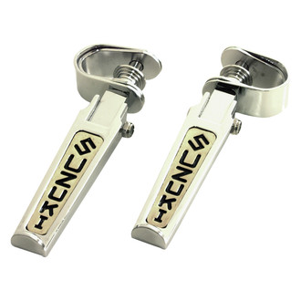 EMGO® - Designer Highway "Suzuki" Foot Peg with 1" & 1-1/4" Clamp (Chrome/Gold)