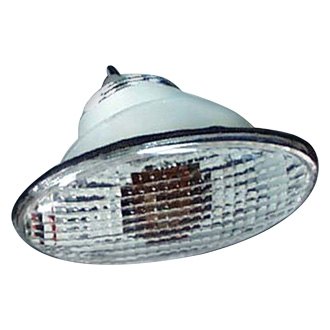 Emgo® 61-81966 - Cateye Medium Black Plastic Fairing Mount Turn Signals with Clear Lenses