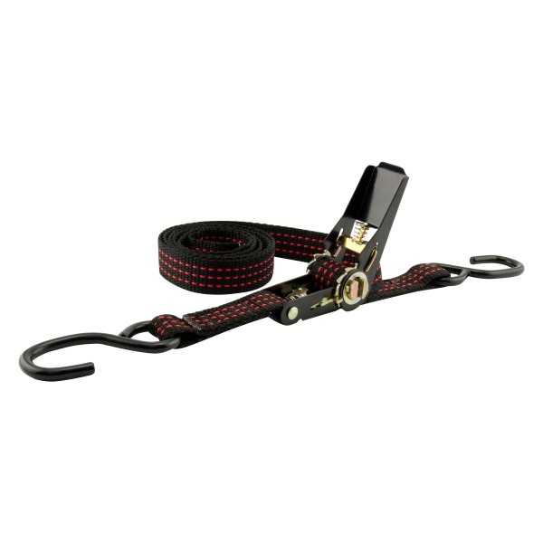 Erickson® - 1" x 6' Black/Red Ratchet Tie-Down Straps